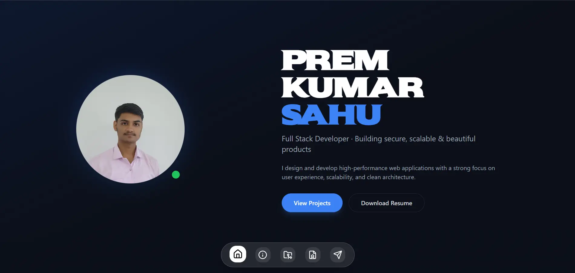 Premium Portfolio Design & Frontend Development for Prem Kumar Sahu by Saurabh Chandravanshi